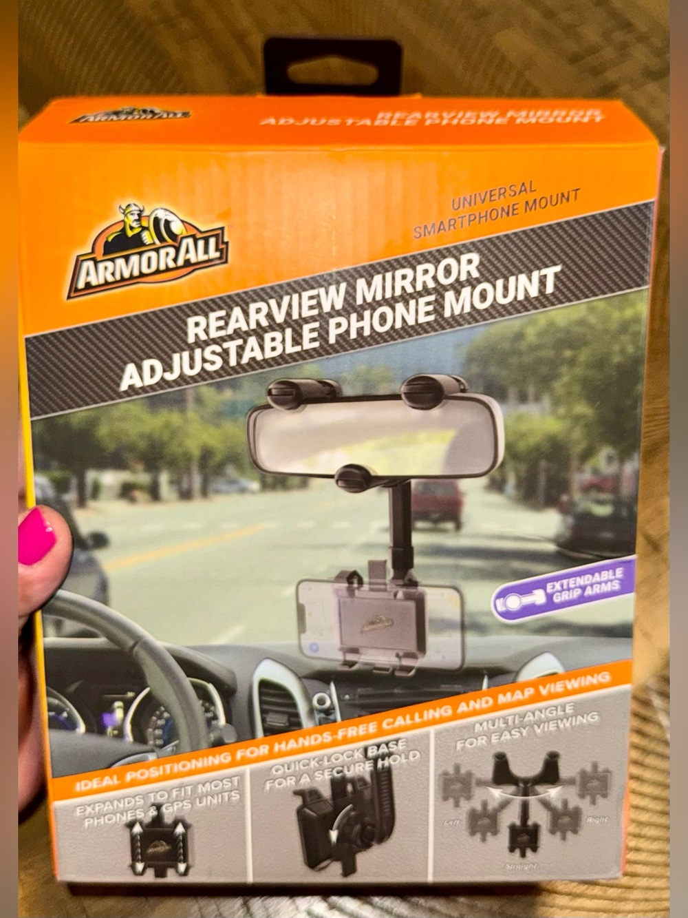 ArmorAll Rearview Mirror Adjustable Phone Mount - Picture 2 of 7